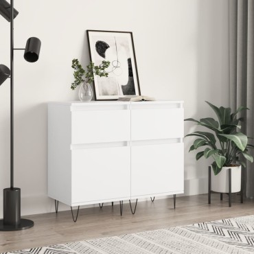 vidaXL Ντουλάπια 2 τεμ. Λευκά 40x35x70cm από Επεξεργασμένο Ξύλο
