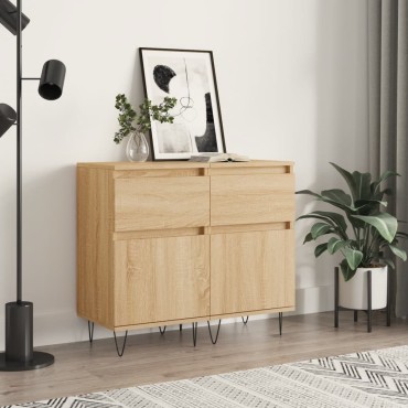 vidaXL Ντουλάπια 2 τεμ. Sonoma Δρυς 40x35x70cm Επεξεργασμένο Ξύλο
