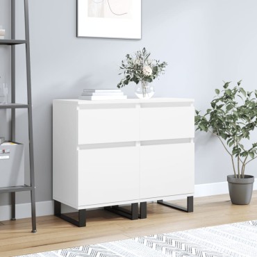 vidaXL Ντουλάπια 2 τεμ. Λευκά 40x35x70cm από Επεξεργασμένο Ξύλο