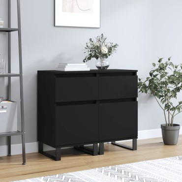 vidaXL Ντουλάπια 2 τεμ. Μαύρα 40x35x70cm από Επεξεργασμένο Ξύλο