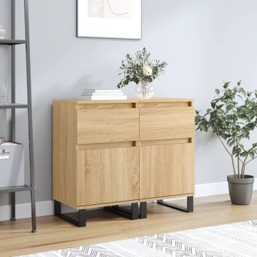 vidaXL Ντουλάπια 2 τεμ. Sonoma Δρυς 40x35x70cm Επεξεργασμένο Ξύλο