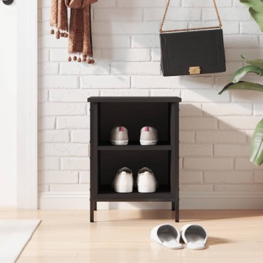 vidaXL Παπουτσοθήκη Μαύρη 38x35x50cm από Επεξεργασμένο Ξύλο