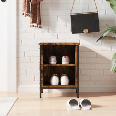 vidaXL Παπουτσοθήκη Καπνιστή Δρυς 38x35x50cm από Επεξεργ. Ξύλο