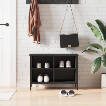 vidaXL Παπουτσοθήκη Μαύρη 69x35x50cm από Επεξεργασμένο Ξύλο