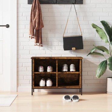 vidaXL Παπουτσοθήκη Καπνιστή Δρυς 69x35x50cm από Επεξεργ. Ξύλο