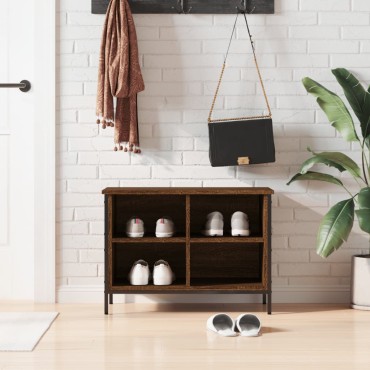 vidaXL Παπουτσοθήκη Καφέ Δρυς 69x35x50cm από Επεξεργ. Ξύλο