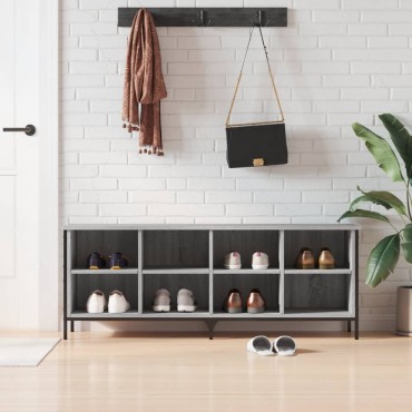 vidaXL Παπουτσοθήκη Γκρι Sonoma 131x35x50cm από Επεξεργ. Ξύλο