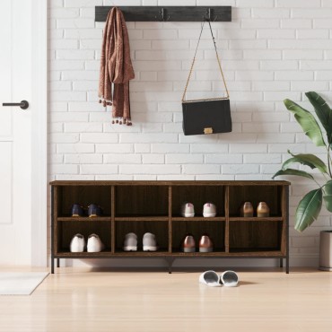 vidaXL Παπουτσοθήκη Καφέ Δρυς 131x35x50cm από Επεξεργασμένο Ξύλο