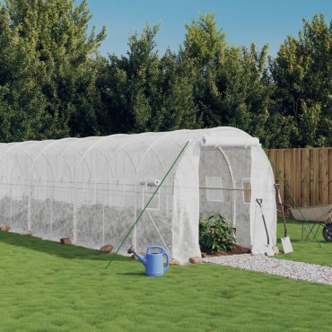 vidaXL Θερμοκήπιο με Ατσάλινο Πλαίσιο Λευκό 36 μ² 18 x 2 x 2 μ.