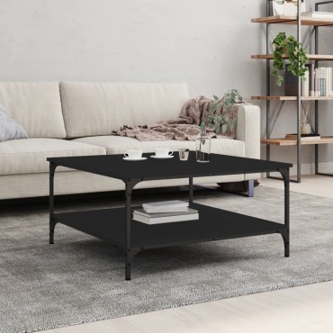 vidaXL Τραπεζάκι Σαλονιού Μαύρο 80x80x40cm από Επεξεργασμένο Ξύλο 1 τεμ.