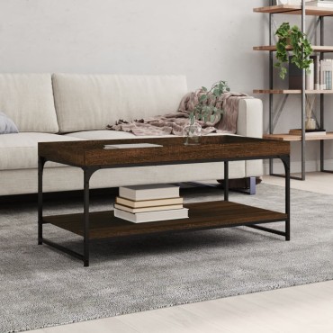 vidaXL Τραπεζάκι Σαλονιού Καφέ Δρυς 100x49x45cm Επεξεργασμένο Ξύλο 1 τεμ.
