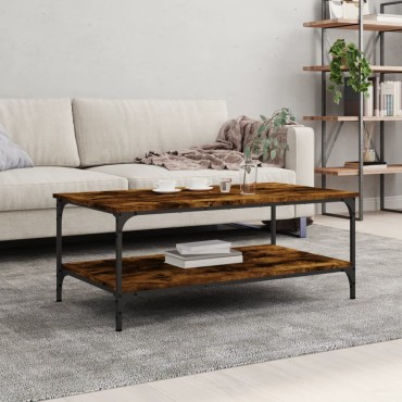 vidaXL Τραπεζάκι Σαλονιού Καπνιστή Δρυς 100x55x40cm Επεξεργ. Ξύλο 1 τεμ.