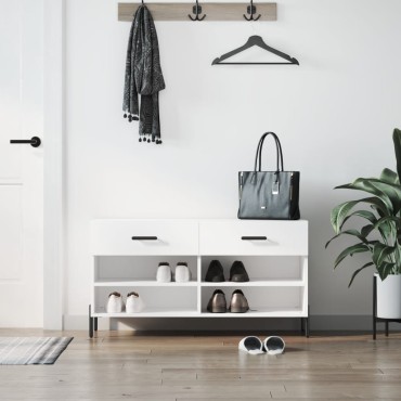 vidaXL Παπουτσοθήκη Λευκή 102x35x55cm από Επεξεργασμένο Ξύλο