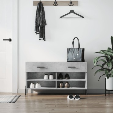 vidaXL Παπουτσοθήκη Γκρι Σκυρ. 102x35x55cm από Επεξεργασμένο Ξύλο