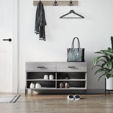 vidaXL Παπουτσοθήκη Γκρι Sonoma 102x35x55cm από Επεξεργασμένο Ξύλο