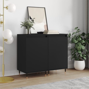 vidaXL Ντουλάπια 2 τεμ. Μαύρα 40x35x70cm από Επεξεργασμένο Ξύλο