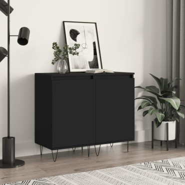 vidaXL Ντουλάπια 2 τεμ. Μαύρα 40x35x70cm από Επεξεργασμένο Ξύλο