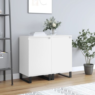 vidaXL Ντουλάπια 2 τεμ. Λευκά 40x35x70cm από Επεξεργασμένο Ξύλο
