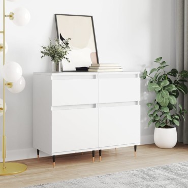 vidaXL Ντουλάπια 2 τεμ. Λευκά 40x35x70cm από Επεξεργασμένο Ξύλο