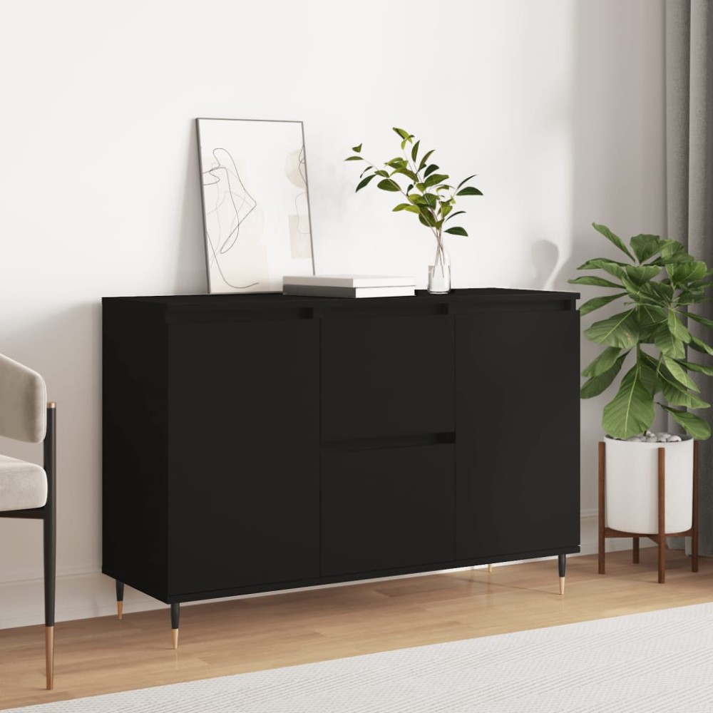 vidaXL Μπουφές Μαύρος 104x35x70cm από Επεξεργασμένο Ξύλο 1 τεμ.