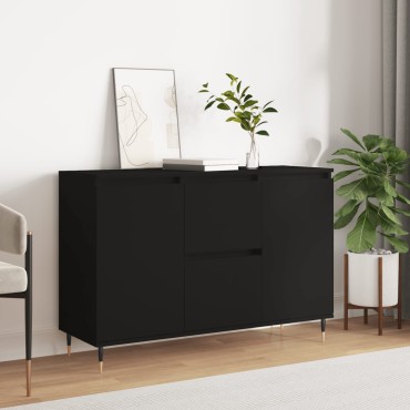 vidaXL Μπουφές Μαύρος 104x35x70cm από Επεξεργασμένο Ξύλο 1 τεμ.