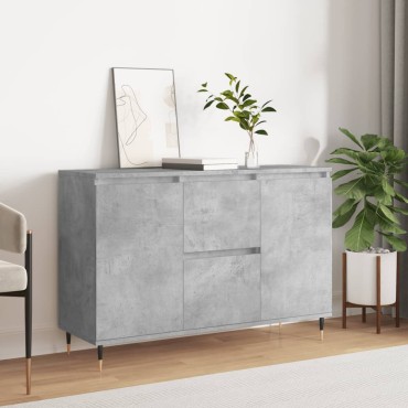 vidaXL Μπουφές Γκρι Σκυροδέματος 104x35x70cm από Επεξεργασμένο Ξύλο 1 τεμ.