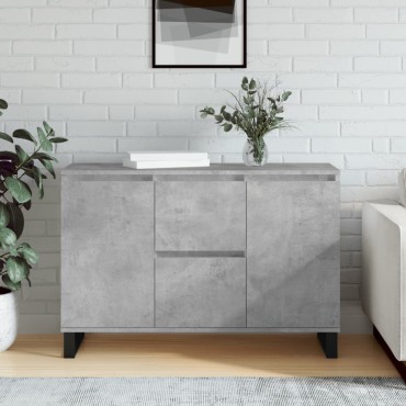vidaXL Μπουφές Γκρι Σκυροδέματος 104x35x70cm από Επεξεργασμένο Ξύλο 1 τεμ.