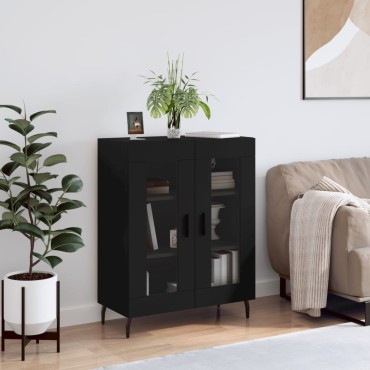 vidaXL Συρταριέρα Μαύρη 69,5x34x90cm από Επεξεργασμένο Ξύλο 1 τεμ.