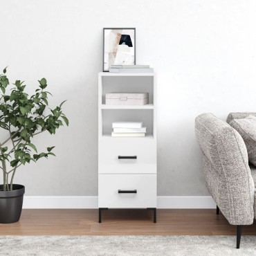 vidaXL Ντουλάπι Γυαλιστερό Λευκό 34,5x34x90cm Επεξεργασμένο Ξύλο 1 τεμ.