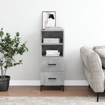vidaXL Ντουλάπι Γκρι Σκυροδέματος 34,5x34x90cm Επεξεργασμένο Ξύλο 1 τεμ.
