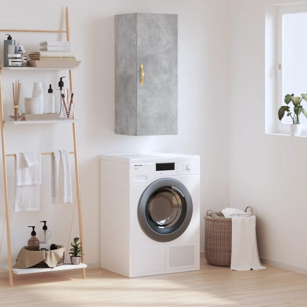 vidaXL Ντουλάπι Τοίχου Γκρι Σκυροδέματος 34,5x34x90cm 1 τεμ.