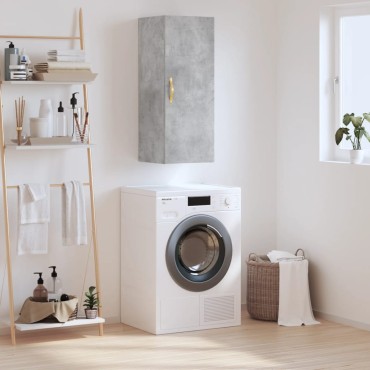 vidaXL Ντουλάπι Τοίχου Γκρι Σκυροδέματος 34,5x34x90cm 1 τεμ.