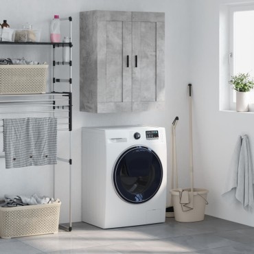 vidaXL Ντουλάπι Επιτοίχιο Γκρι Σκυροδεμ. 69,5x34x90cm Επεξεργ. Ξύλο 1 τεμ.
