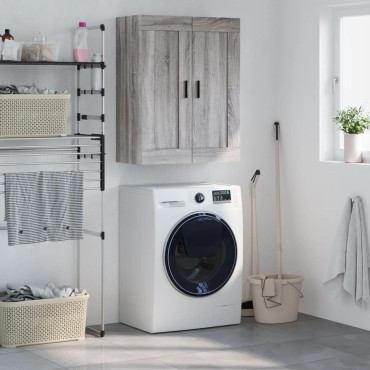 vidaXL Ντουλάπι Επιτοίχιο Γκρι Sonoma 69,5x34x90cm Επεξεργ. Ξύλο 1 τεμ.