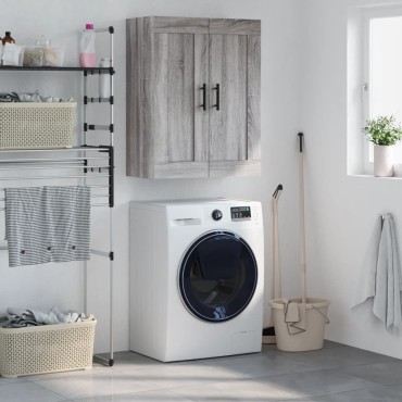 vidaXL Ντουλάπι Επιτοίχιο Γκρι Sonoma 69,5x34x90cm Επεξεργ. Ξύλο 1 τεμ.
