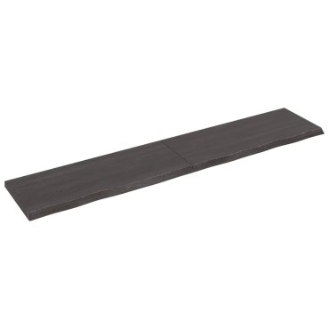 vidaXL Ράφι Τοίχου Σκούρο Καφέ 200x40x(2-4)cm Επεξ. Μασίφ Ξύλο Δρυός 1 τεμ.