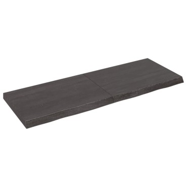 vidaXL Ράφι Τοίχου Σκούρο Καφέ 140x50x(2-6)cm Επεξ. Μασίφ Ξύλο Δρυός 1 τεμ.