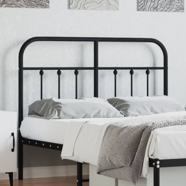 vidaXL Κεφαλάρι Μαύρο Μεταλλικό 125x3x100cm 1 τεμ.