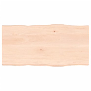vidaXL Επιφάνεια Τραπεζιού 80x40x(2-4)cm Ακατέργ. Μασίφ Ξύλο Δρυός 1 τεμ.