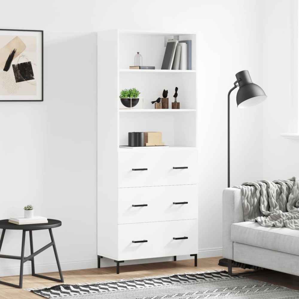 vidaXL Ντουλάπι Λευκό 69,5x34x180cm από Επεξεργασμένο Ξύλο 1 τεμ.