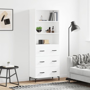 vidaXL Ντουλάπι Λευκό 69,5x34x180cm από Επεξεργασμένο Ξύλο 1 τεμ.