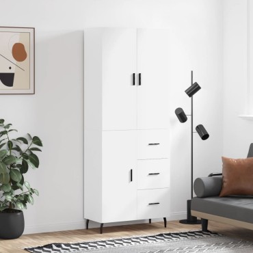 vidaXL Ντουλάπι Λευκό 69,5x34x180cm από Επεξεργασμένο Ξύλο 1 τεμ.
