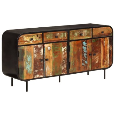 vidaXL Ντουλάπι 140x35x70cm Μασίφ Ανακυκλωμένο Ξύλο και Μέταλλο 1 τεμ.