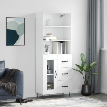 vidaXL Ντουλάπι Λευκό 69,5x34x180cm από Επεξεργασμένο Ξύλο 1 τεμ.