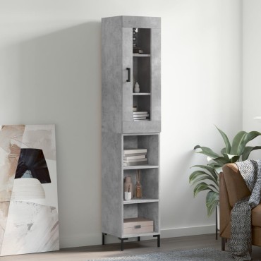 vidaXL Ντουλάπι Γκρι Σκυροδέματος 34,5x34x180cm Επεξεργασμένο Ξύλο 1 τεμ.