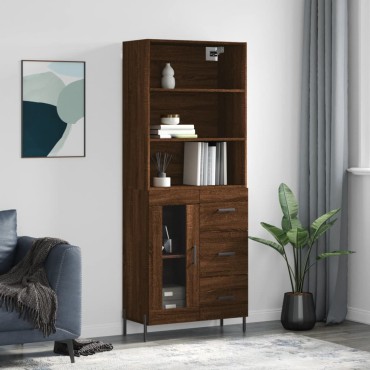 vidaXL Ντουλάπι Καφέ Δρυς 69,5x34x180cm από Επεξεργασμένο Ξύλο 1 τεμ.