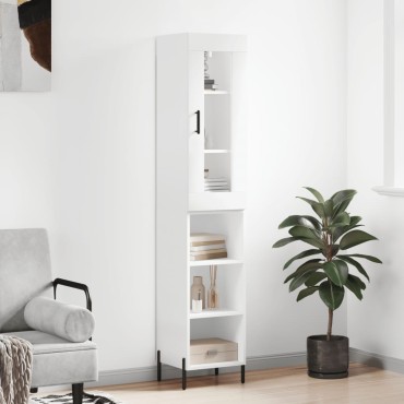 vidaXL Ντουλάπι Λευκό 34,5x34x180cm από Επεξεργασμένο Ξύλο 1 τεμ.