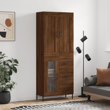 vidaXL Ντουλάπι Καφέ Δρυς 69,5x34x180cm από Επεξεργασμένο Ξύλο 1 τεμ.