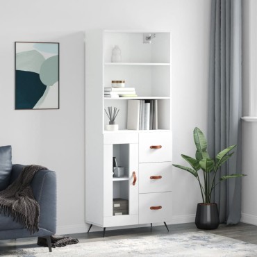 vidaXL Ντουλάπι Λευκό 69,5x34x180cm από Επεξεργασμένο Ξύλο 1 τεμ.