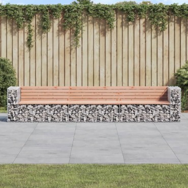 vidaXL Παγκάκι Συρματοκιβώτιο 347x71x65,5cm Μασίφ Ξύλο Ψευδοτσούγκας 1 τεμ.